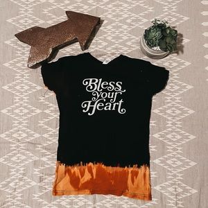 Bless Your Heart Graphic Tee Custom Bleached
